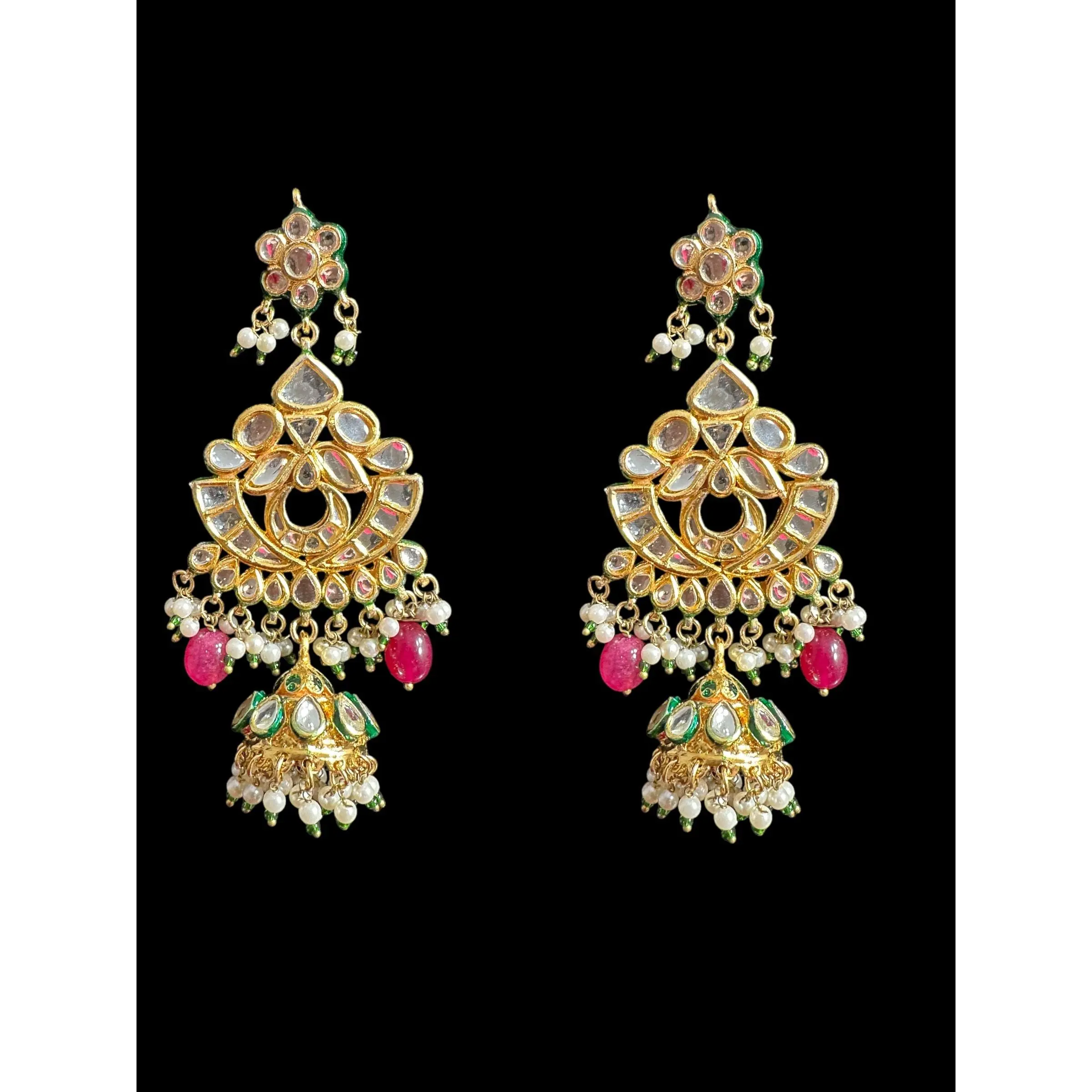 Kundan jhumka earrings  ( READY TO SHIP )