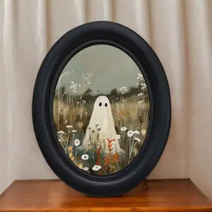 Halloween Ghost Art Print, Decorative Wall Poster for Home & Office Decoration, Perfect Holiday Gift Idea, Unique Halloween-Themed Design, Watercolor Floral Design, Illustrations