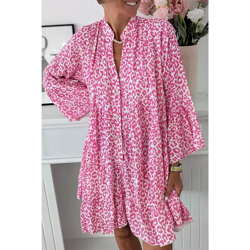 leopard print dress pink - TikTok Shop