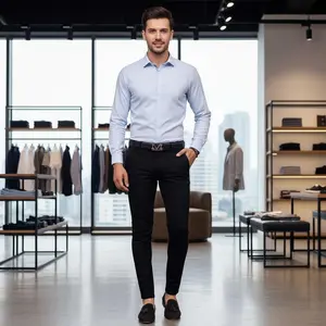 Men's Slim Fit Elegant Vintage Style Dress Pants - Slightly Stretch Casual Business Banquet Dinner Slacks for All Seasons, Old Money Style Comfortable Professional Office Wear Formal Trousers with Modern Classic DesignlXQF