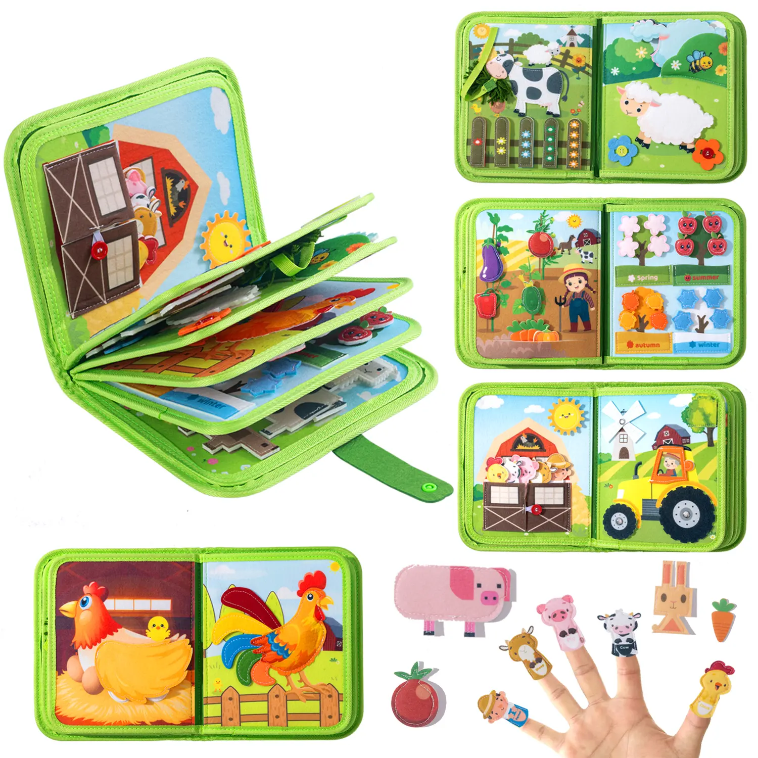 Montessori Busy Board for Toddlers Ages 3-5, Portable Sensory Activity Board with Buckles, Zippers & Life Skills, Screen-Free Travel Toy for Airplane, Road Trip & Preschool Learning