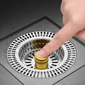 Stainless Steel Kitchen Sink Filter Screen, Modern Drain Plug Water Stopper with Easy-Press Lever, Rust-Proof Durable Design for Efficient Home & Bathroom Use