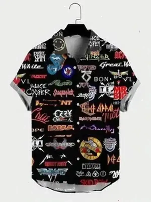 80s Rock Band Hawaiian Shirt, retro throwback music shirt, vintage style