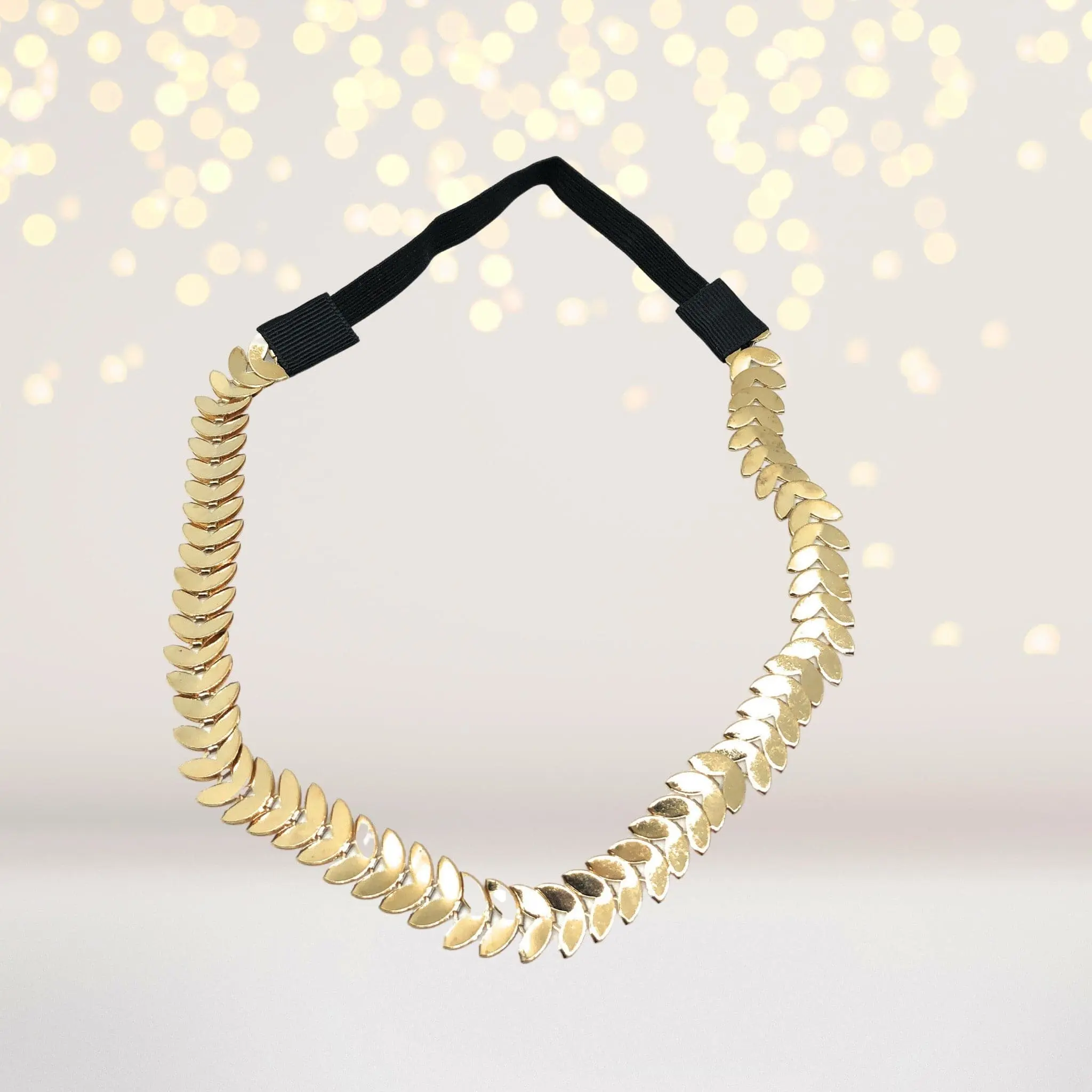 Gold Feather Chain Headband, Grecian Headband, Cleopatra Headband