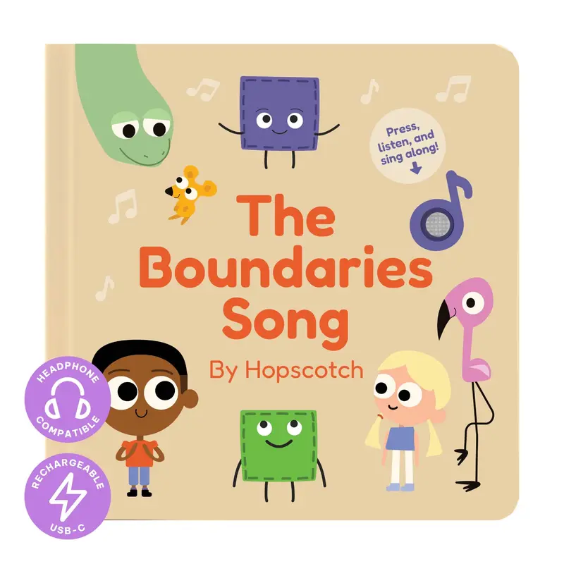 Cali's Books The Boundaries Song by Hopscotch Press - Rechargeable USB-C Interactive Audio Book with Rechargeable Battery, Toddler Learning, Classroom Use, Children's Literature & Art