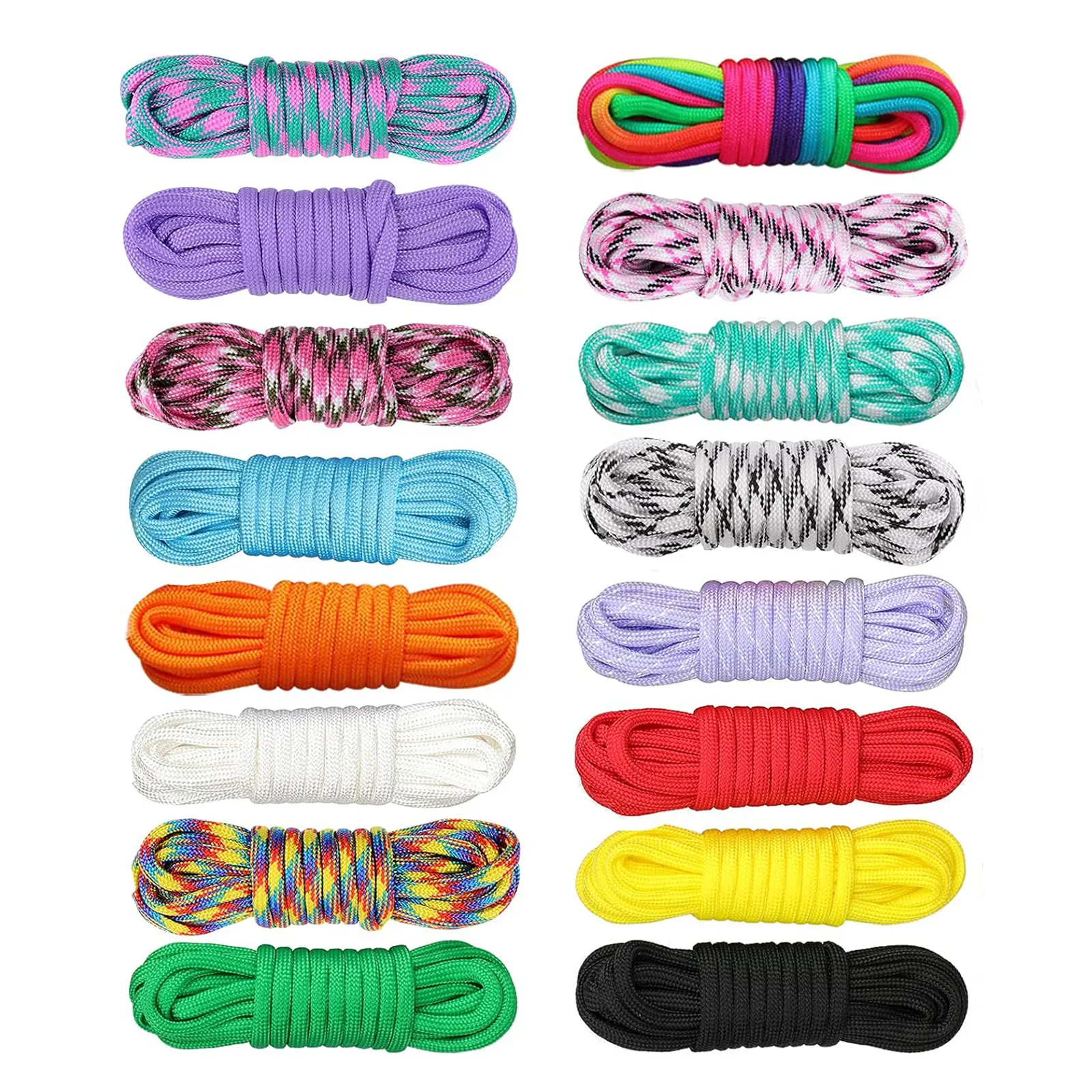 550 Paracord Bracelet Crafting Combo Kit - 16-Color, 10ft Each Ropes with Instructions for DIY Braiding, Multifunction Sports & Outdoor Climbing Supplies