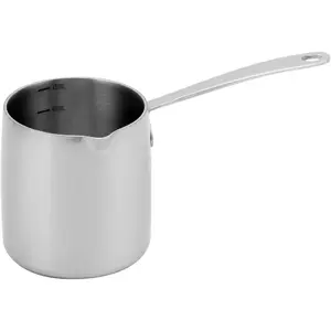 Milk Butter Warmer Pot with Spout - 15oz Capacity, 304 Tri-Ply Stainless SteelChocolate Melting Pan, Turkish Coffee Pot Mini Saucepan, Induction Compatible