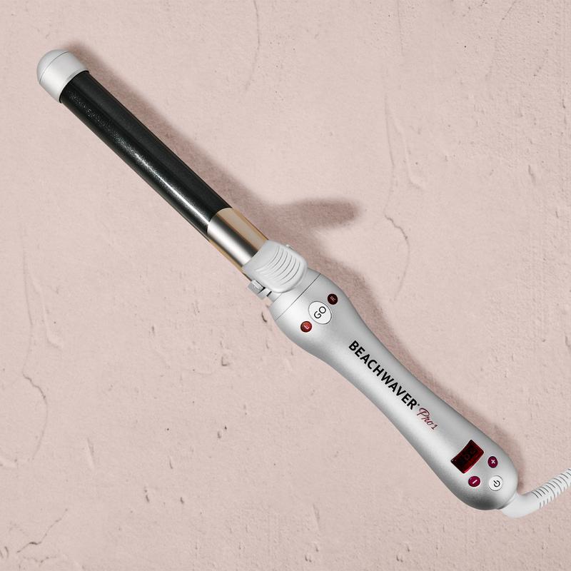 Beachwaver Pro Series Rotating Curling Iron | Extended Length Tourmaline Ceramic & Gold Dust Barrel | Pro Heat up to 450°F | 1 & 1.25" Barrel Size