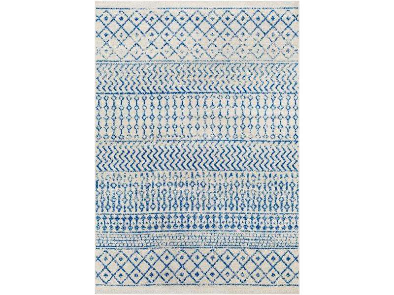 Livabliss Rugs ELZ2368-71011 Elaziz Machine-Woven Medium-Pile Rectangular Polypropylene Indoor Rug, 7 ft.10 in.W x 11 ft.L, Durable Blue & Gray Contemporary Modern Area Rug for Home Interiors, Indoor Use