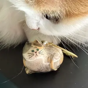 New Memorial Keychain Cat&Dog Hair Storage Container Cute Cat Shaped Keyring Portable Handmade Key Chain DIY Keychains Accessories, Gifts for people who love pets, meaningful pet gifts, pet supplies