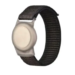 Nylon Velcro Tracker Bracelet Band Holder for Apple AirTag - Adjustable Fit, Water-Resistant, Compatible with All AirTags, Stylish & Reliable Wearable Accessory