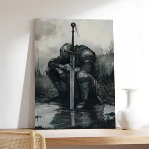 Dark Souls Poster Painting Vintage Warrior Armor Wall Art Room Aesthetic Decoration-Art prints unframed. artwork decor