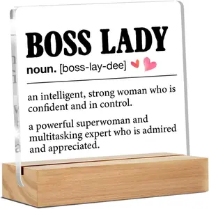 Boss Lady Definition Clear Acrylic Desktop Plaque, Creative Home Office Desktop Decoration, Gift for Women, Gift for Boss