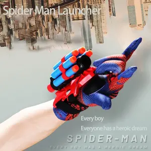 Spider Web Launcher Gloves & Blue Hero Toys, Fun Interactive Party Games, Durable Abs Material, Perfect Halloween Christmas Gift