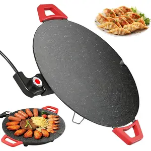 5-Speed Temperature Control Electric Indoor Grill, Detachable Easy-Clean Korean Pan, Ceramic Cookware for Indoor Use