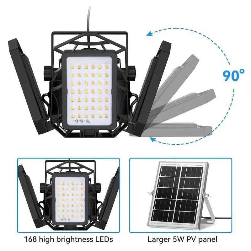 Solar Pendant Lights Indoor Led Outdoor Lighting 4 Mode Lighting Solar Powered Shed Lamp for Garage Garden Motion SensorLight