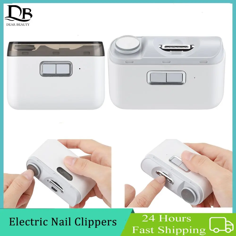 Automatic Electric Nail Clippers 2 In 1 Nail Trimmer Grinder USB Rechargeable Nail Clipper Cutter With Light For Baby Adult