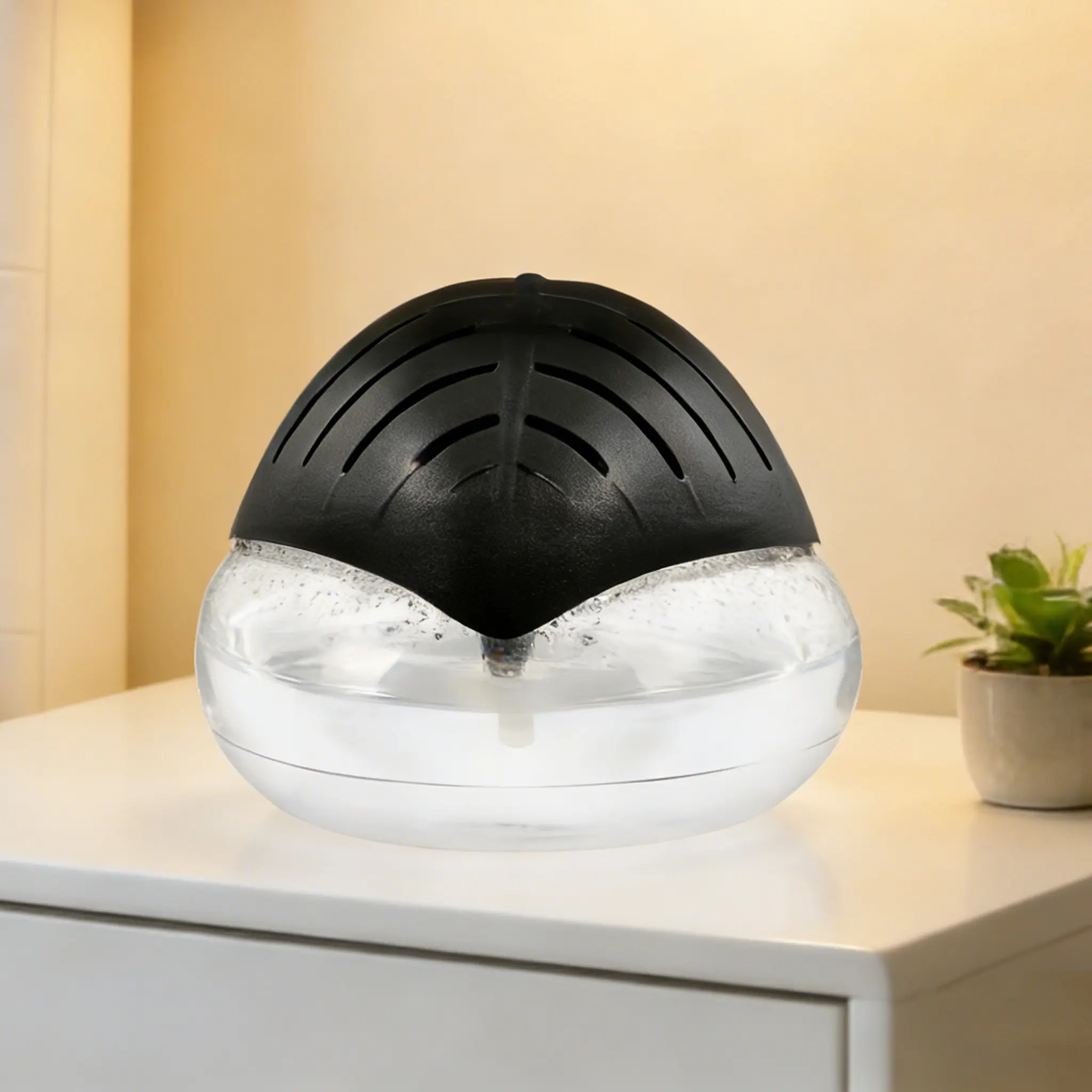 5-in-1 Air Purifier Humidifier - Spring Healthier Home Device with Water Filter, Aroma Diffuser, LED Light, Minimalist Design, Transparent Tank, 1-Button Control for Home Bedroom Pets Smokers