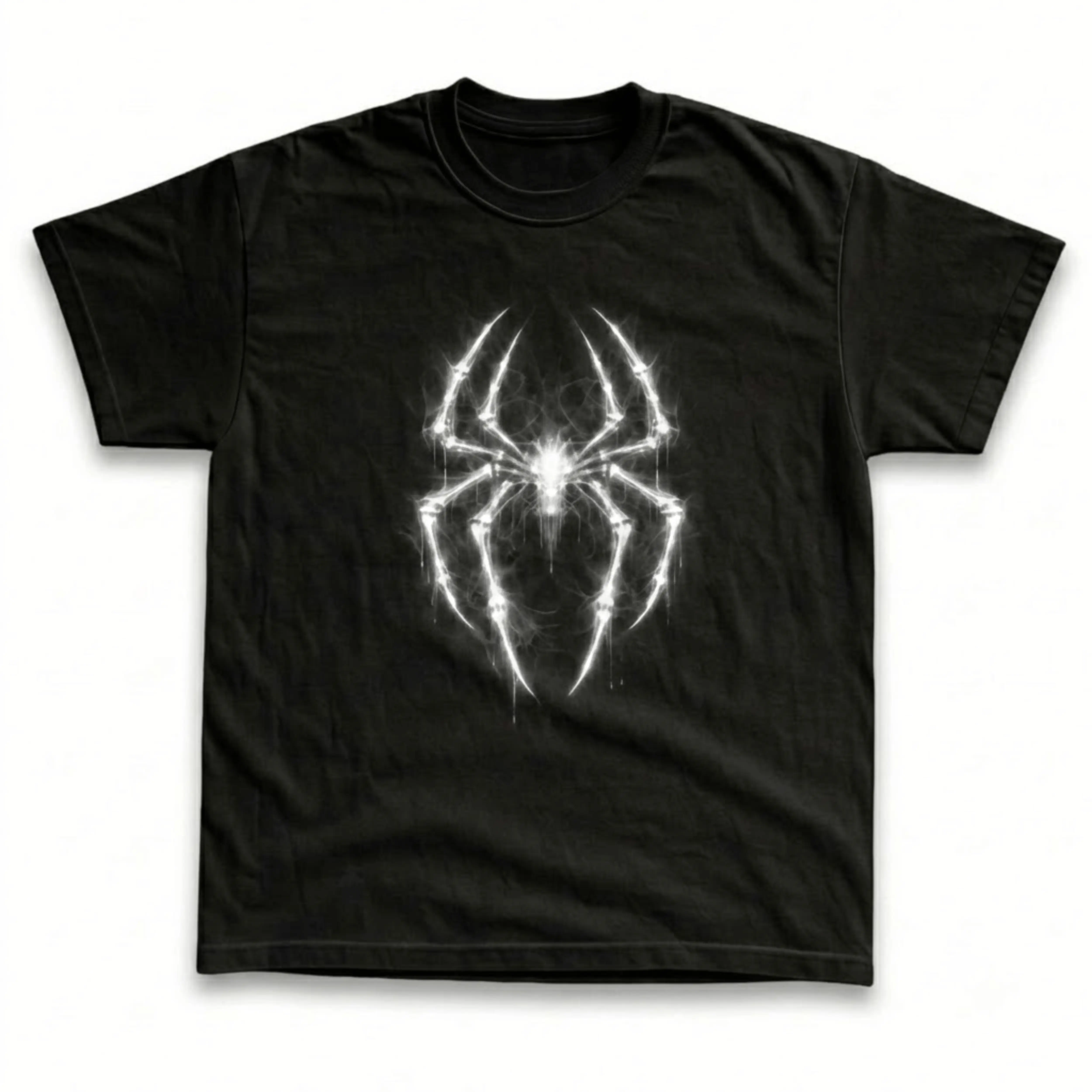Gildan Men's and Women's T-Shirt, Vintage Cyber Sigilism Spider Graphic Tee, Glowing Tribal Spider Top, Opium Core Apparel, Y2K Grunge Streetwear, Dark Cyber Goth Merch, Alt Gothic Clothes Unisex