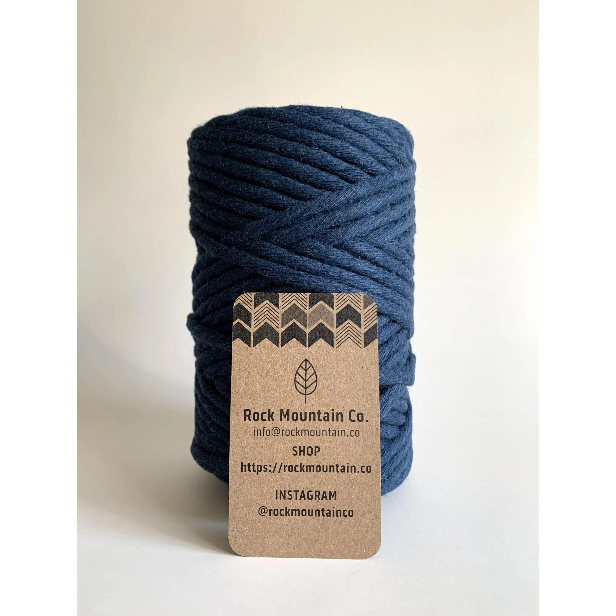 6mm Single Strand Macrame Cord 1 Ply Twisted Cotton Craft String - Navy/Dark Blue Fiber Art Rope