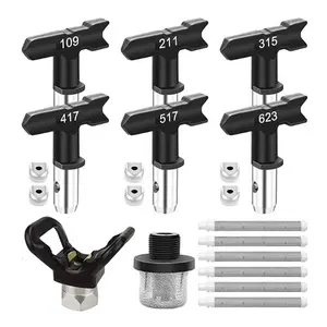 ZHUITU 14Pcs Airless Paint Sprayer Set 6 Reversible Spray Nozzle Tips 6 Airless Paint Sprayer Filters 1Inlet Strainer and 1Nozzle Guard paint sprayer graco  kit airless gun