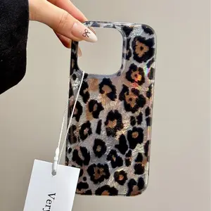 black leopard print Phone Case for use with iphone 17 air 16 pro max 15 plus 14 pro 13/12/11 X/XS XSMAX artistic fresh aesthetic trendy phone cases holographic luxury cool phone case Y2K  aesthetic cool cheetah print