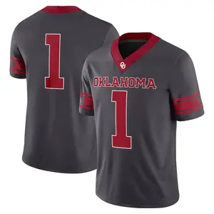 Gray #1 Oklahoma Football Jersey Shirt, Red Printed Number, College Style Fan Jersey, Game Day Apparel, Unisex Sports Tee Gift