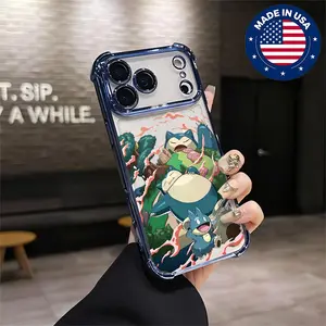 Snorlax Munchlax Family Aesthetic Design Pattern Casing For iphone 16 15 14 13 12 Plus Pro Max Flaunt Mobile Phone Case TPU Drop Protection Shockproof Protector Vintage unique Fashion Trend Anti-scratch Stylish Smartphone Cover