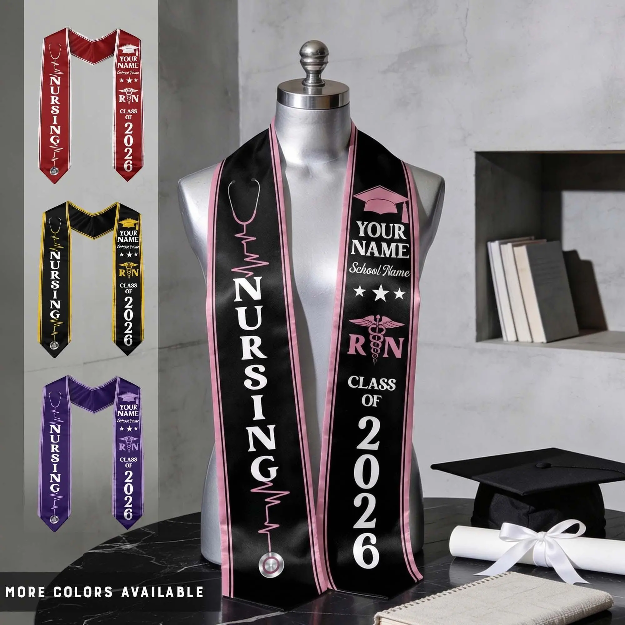 Customized Nursing Stole, Nursing Graduation Stole, RN Stole Nursing ...