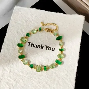 Snap&Spark "Main Character Green" Candy Bracelet for women 18K Gold & Sterling Silver Plated Lucky Charm Baddie Vibes Viral TikTok Jewelry gifts girlfriend Jewelry.