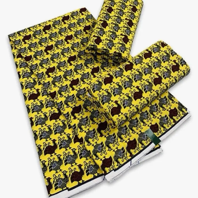 New Nigerian African Wax Fabrics, 6 Yards Cotton Print Super Real Wax, Ankara High Quality Original Veritable Super Wax Ankara Material, 6 Yards Each With Unique Designs and Colorful Patterns