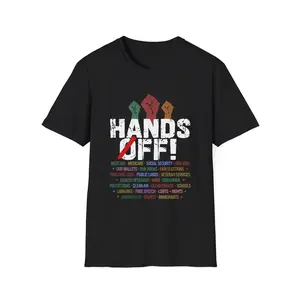 Hands Off Tee, Protest Unisex Softstyle T-Shirt - Activism Shirt, Social Justice Top, Equality Graphic Tee, Political Statement Apparel,