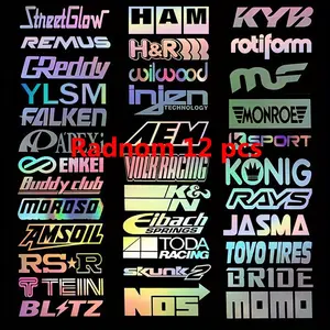 Random 12 Car Glass Decoration Stickers, Stylish Auto Window Decals, Durable Vehicle Accessories, Perfect for Car Interior & Exterior, Sticker for Cars