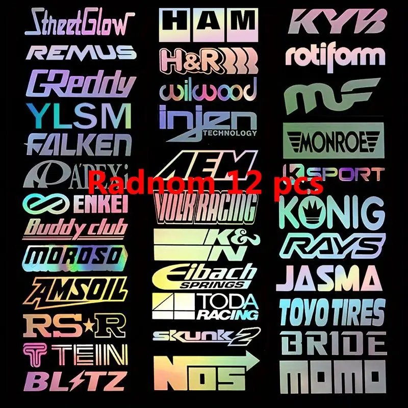 Random 12 Car Glass Decoration Stickers, Stylish Auto Window Decals, Decals For Vehicles, Durable Vehicle Accessories, Perfect for Car Interior & Exterior, Sticker for Cars, Stylish Car Merch, Car Decorative Sticker, Automotive Decals