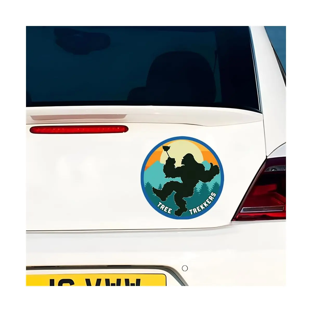 1PC Daily Outdoor Decor-Style "TREE TREKKERS" Sasquatch Sticker For Cups/Desktop Decor/Car Side Doors/Storage Boxes Outdoor fun elements add daily relaxed exploration vibe Car & Life Item Outdoor Decor