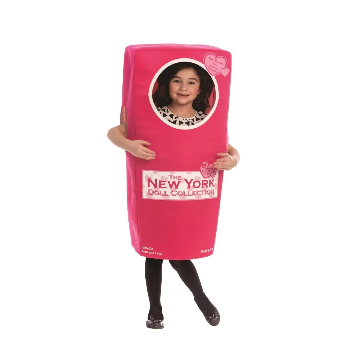 New York Doll Box Costume For Kids - Pink Foam Outfit with Velcro Closure For Pretend Play Fun, Halloween, Birthday, School Plays, Theme Party & Cosplay - Girly Costume