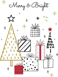 Christmas Cards with Envelopes, Gold Foil, Pack of 25, 5 Unique Designs, Happy Holidays Card, Assorted Christmas Cards, Box Christmas Cards, Christmas Card Pack, Box of Christmas Cards