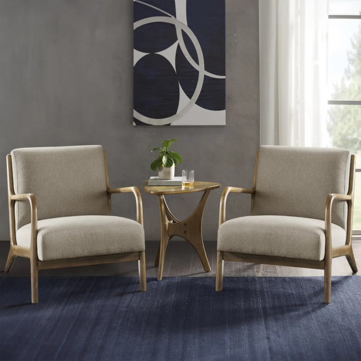 INK & IVY II100-0580 27.5 x 32.75 x 29 in. Novak Lounge Chair, Taupe - Set of 2