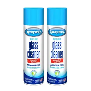 Sprayway 19 oz. (2 Pack) Glass Cleaner Household, Ammonia-Free Foaming Formula for Windows Mirrors Glass, Streak-Free Shine with Heavy Duty Foam Action, No Drips No Rinsing Required, Cleans Dirt Grease Grime