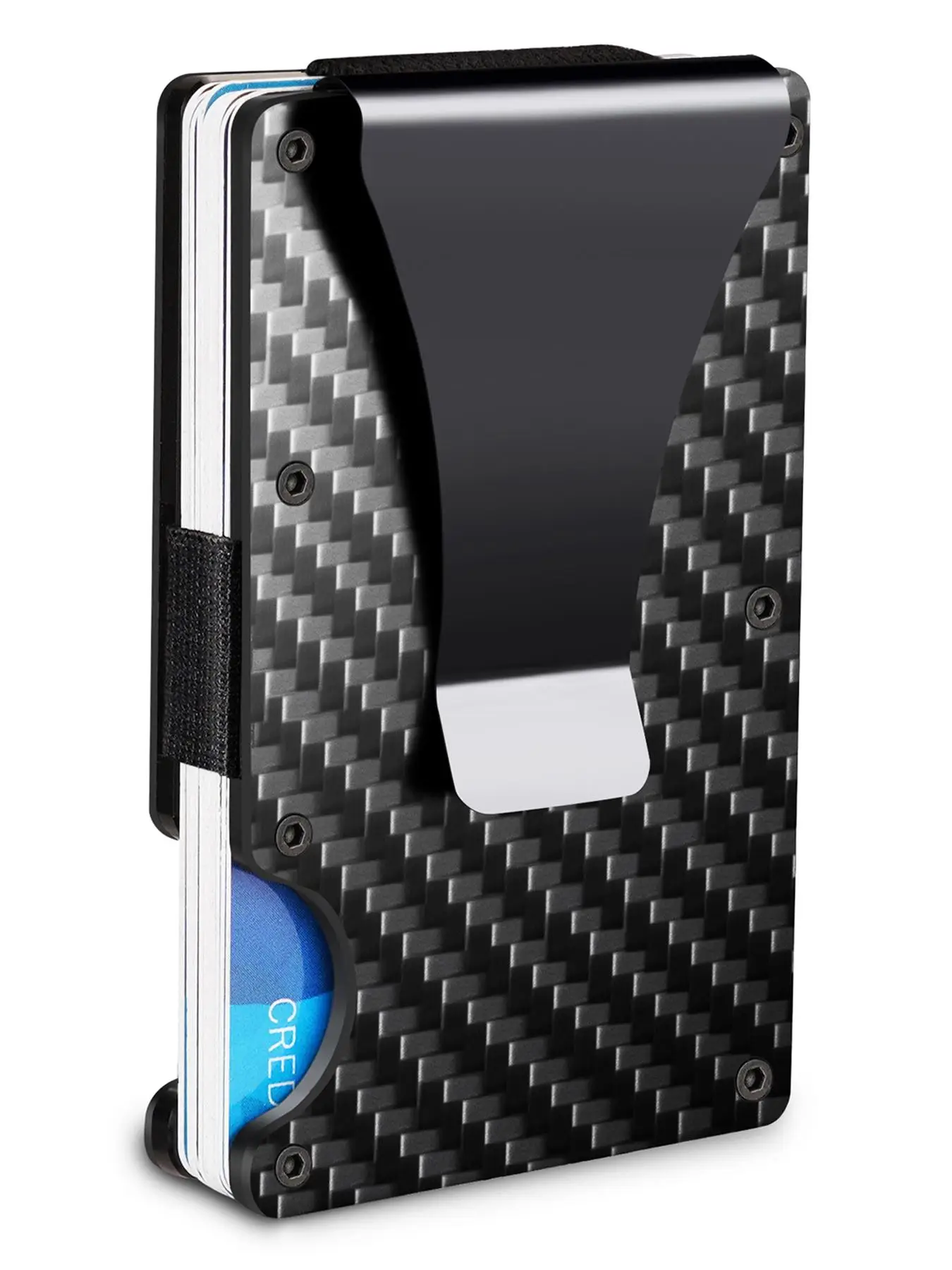 1 Piece Men's Minimalist Wallet, Slim Wallet Front Pocket RFID Blocking Credit Card Holder, Metal Wallet With Money Clip, Compact