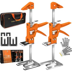 [Upgrade] Labor Saving Arm Jack 2 Pack,15.5 Inch Stainless Steel Furniture Lifts with Handbag,Hand Furniture Jack Lifter Tool for Installing Cabinets,Flooring&Windows,Load 440LBS