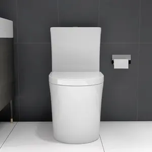 Skirted 1-Piece Toilet, 23 in Short Depth Compact Dual-Flush High-Efficiency Ultra-Quiet White Modern Bathroom Fixture with Glazy Trapway, Easy Installation for Tiny Bathrooms, Skirted Toilet