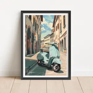 Vespa Poster | Vespa Art Print | Vintage Scooter Print | Vespa Poster | Car Print | Gicle Print | Automotive Art | Wall Art Print |