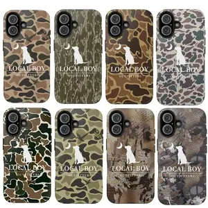 Vintage Southern Duck Hunting Camo Phone Case, Classic Old School Camouflage Cover for iPhone 16 15 14 13 12 11, Durable Shockproof Protective Case, Outdoor Hunting Gift