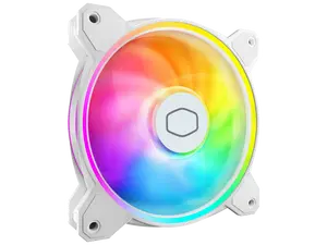 Cooler Master MasterFan MF140 Halo² White PC Case|Liquid Cooler|Air Cooler Fan, Dual Loop Gen 2 ARGB LEDs Rings, Dynamic PWM 140mm 1,600 RPM,Air Balance Blades, Hybrid Frame (MFL-B4DW-16NP2-R2)