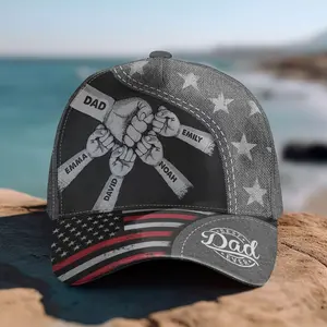 Fist Bump Daddy Grandpa, Personalized America Classic Cap, Father's Day Gift for Grandpa, for Dad, Hat For Husband, Dad And Kid Name Cap, personalized gift, grandpa gifts, gift for dad