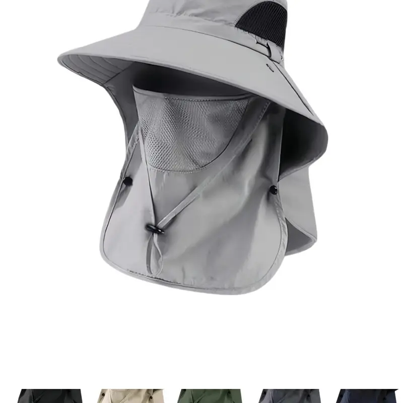 Men's UV Protection Wide-Brim Bucket Hat, Adjustable Outdoor Sun Hat, Sunscreen Hat for Hiking, Climbing & Fishing, Outdoor Hats