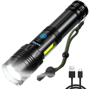 Flashlight High Lumens USB Rechargeable XHP70 Flashlight Include Battery LED High Power