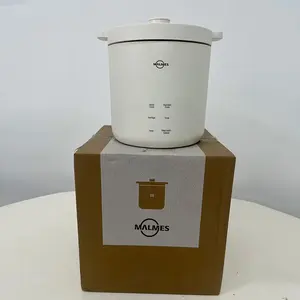 MALMES Mini Rice Cooker 2 Cup Uncooked, Small Electric Cooker, with 4 Cooking Functions, 24 Hour Preset and Heat Preservation, Anti Scald Carry Handle