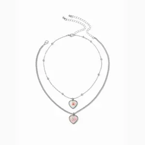 Cider 2 PCS BUNNY & HEART PENDANT NECKLACE SET Cider 2 PCS BUNNY & HEART PENDANT NECKLACE SET